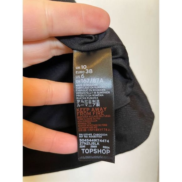 Topshop Scalloped Mini Skirt in Black size 6 NWT - Picture 3 of 11